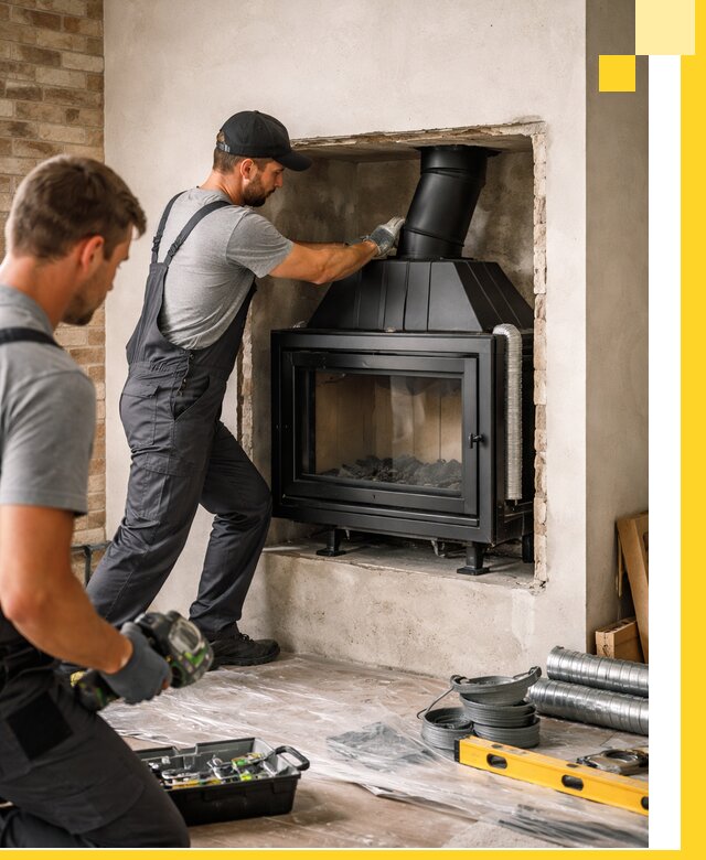 Установка каминных топок в Алапаевске: монтаж, подключение