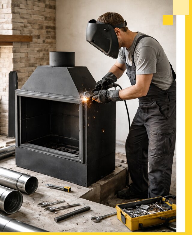 Продажа и установка металлических каминов в Алапаевске под ключ