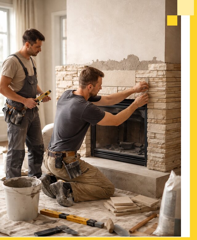 Установка и монтаж каминов для загородного дома в Алапаевске