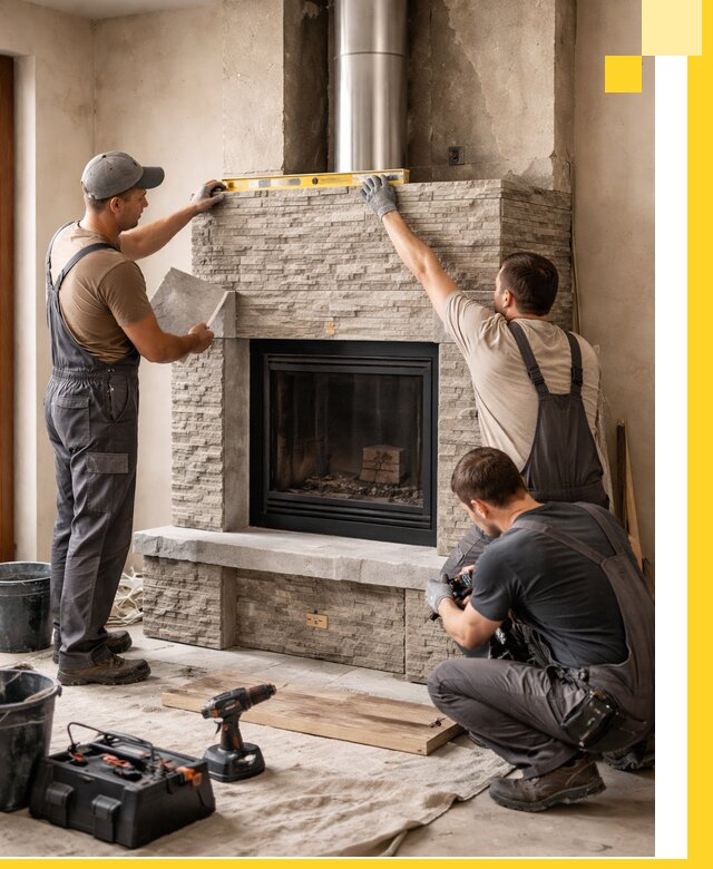 Профессиональный монтаж каминов под ключ в Алапаевске для дома