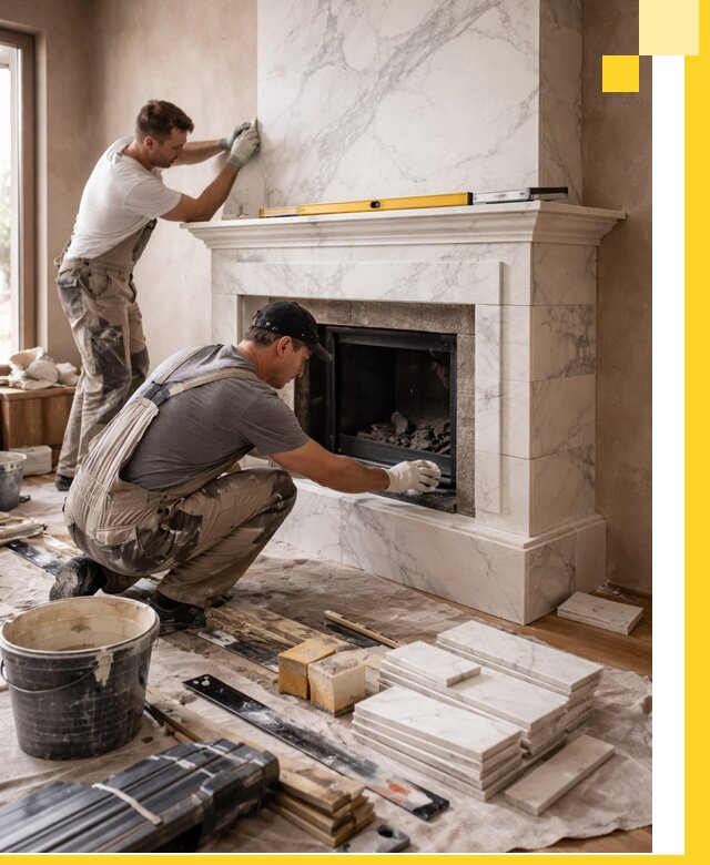 Отделка каминов в Алапаевске качественные облицовочные работы