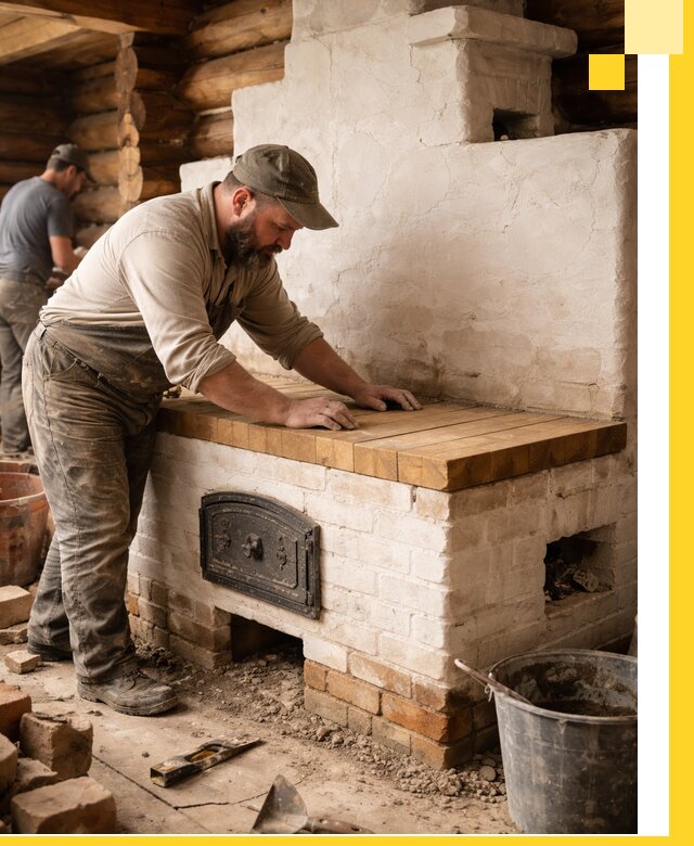 Проектирование и установка русской печи с лежанкой в Алапаевске