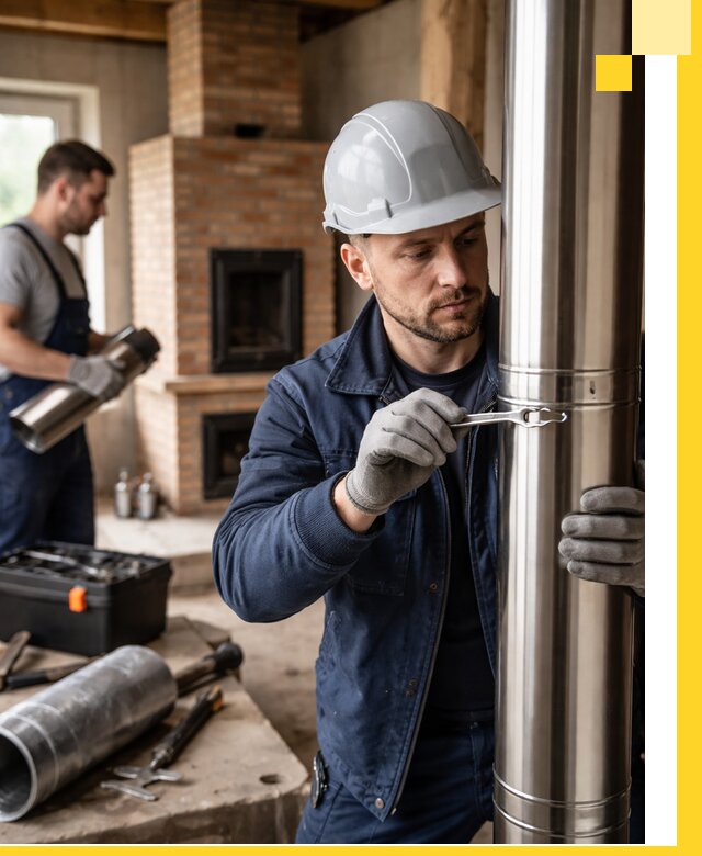 Профессиональный монтаж дымоходов для печей в Алапаевске