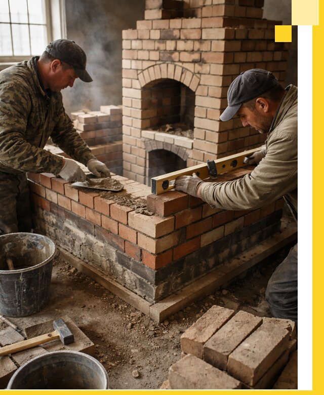 Изготовление и монтаж печей и каминов из кирпича в Алапаевске