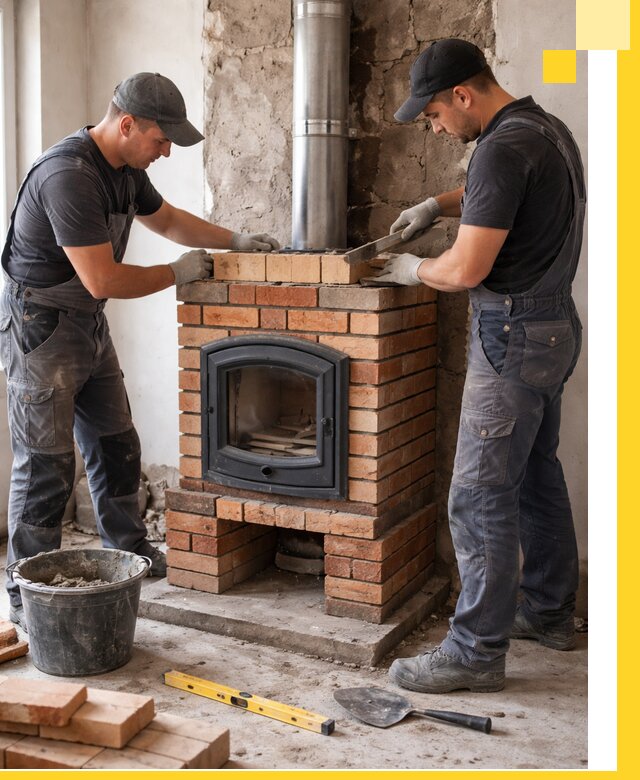 Монтаж печи камина под ключ в Алапаевске с гарантией и пусконаладкой