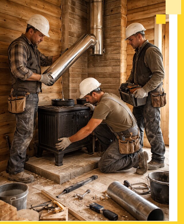 Профессиональный монтаж банных печей и дымоходов в Алапаевске