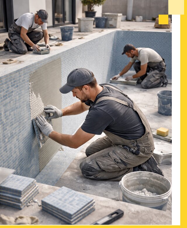 Облицовка бассейнов в Алапаевске плитка мозаика гидроизоляция