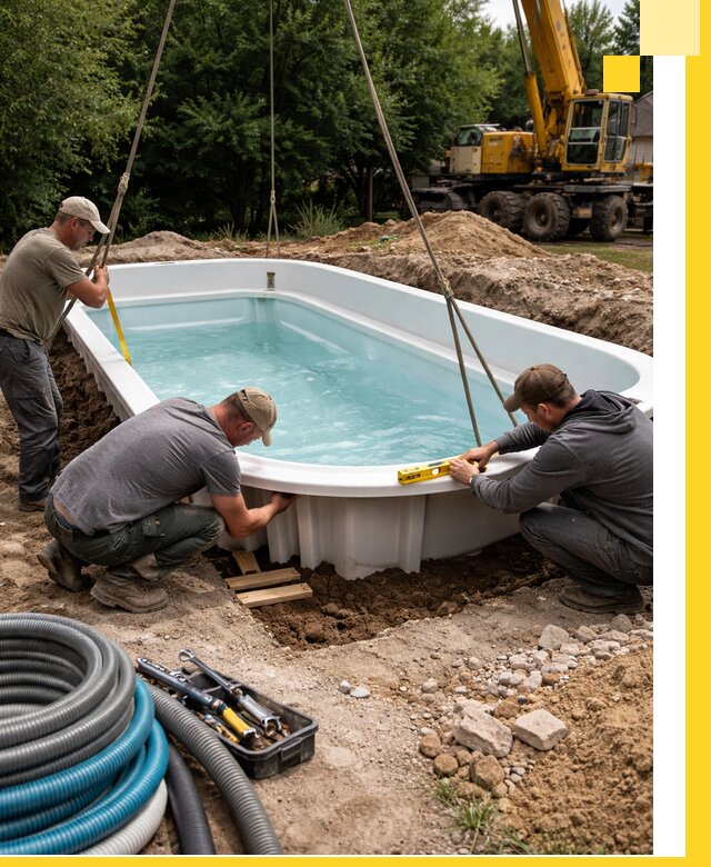 Установка и монтаж композитных бассейнов под ключ в Алапаевске