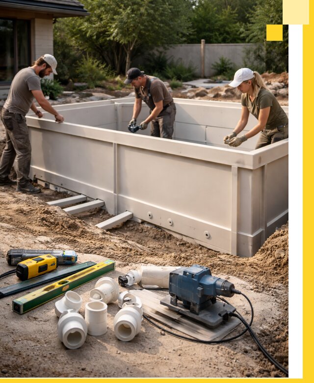 Установка полипропиленовых бассейнов под ключ в Алапаевске