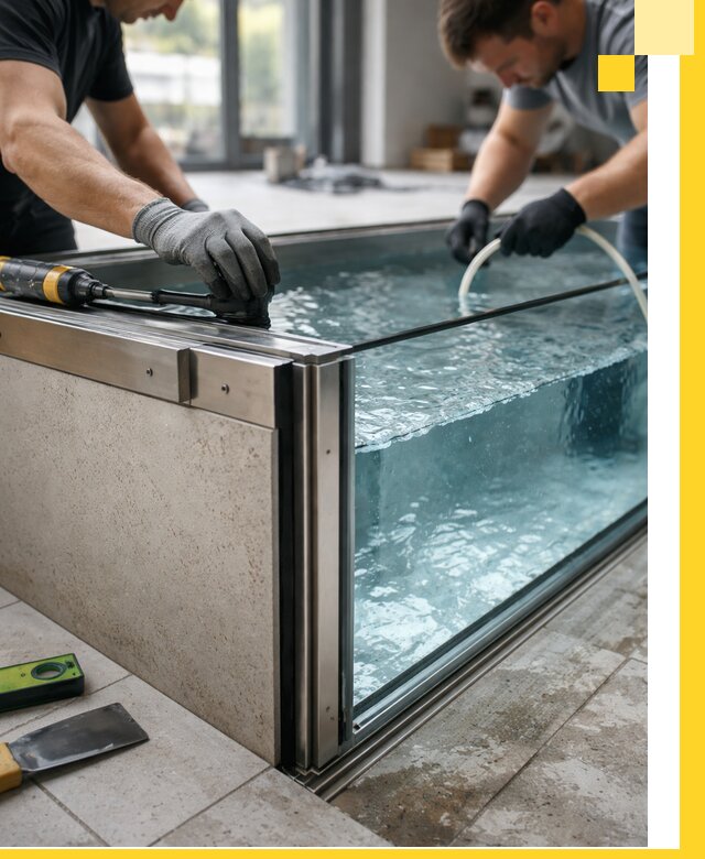 Проектирование и монтаж стеклянных бассейнов в Алапаевске