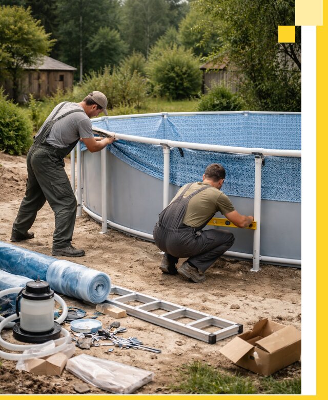 Установка и монтаж каркасных бассейнов в Алапаевске под ключ