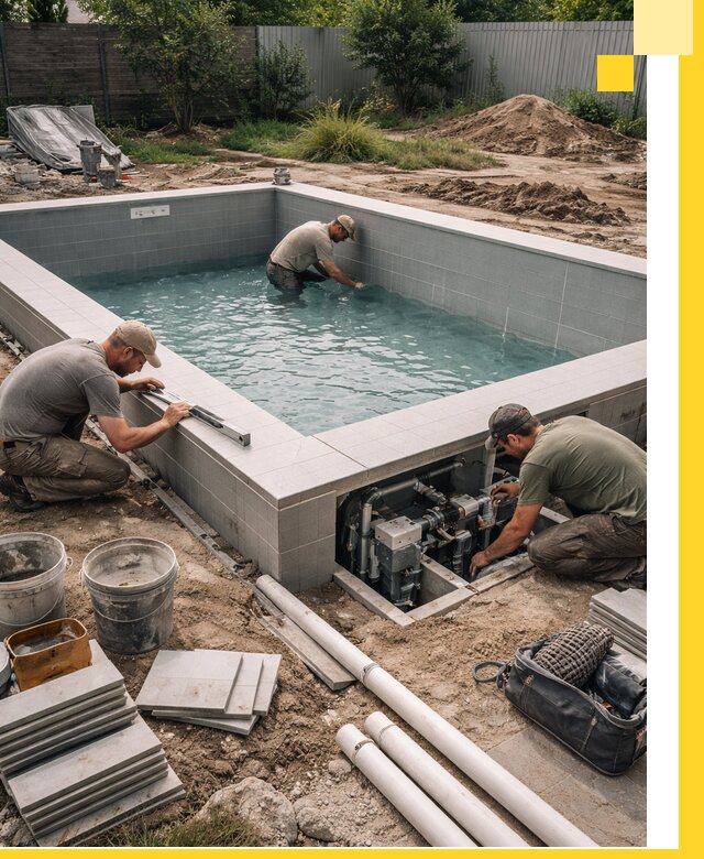 Строительство и монтаж бассейнов для дачи под ключ в Алапаевске