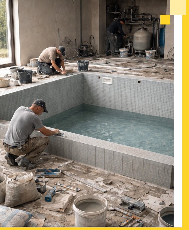 Строительство и монтаж бассейнов в помещении в Алапаевске