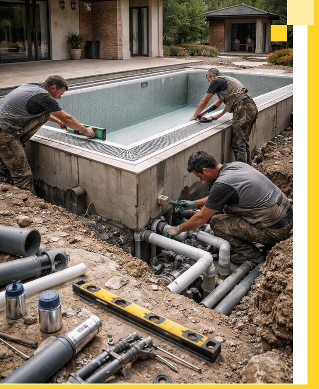 Строительство переливных бассейнов в Алапаевске под ключ