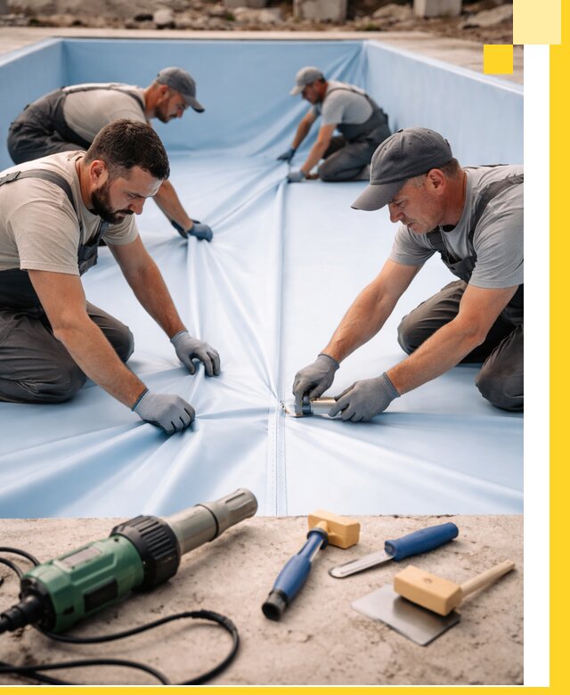 ПВХ пленка для бассейнов с монтажом и гарантией в Алапаевске