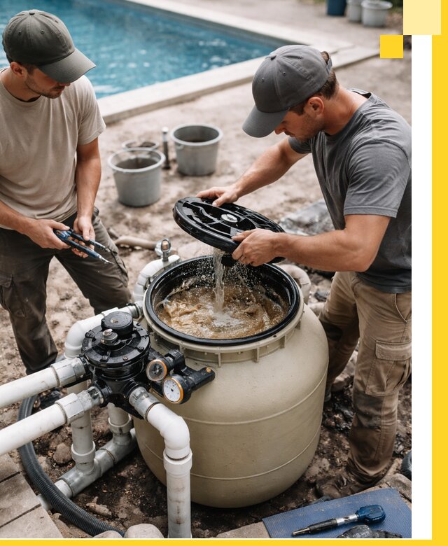 Установка и обслуживание песочных фильтров для бассейнов в Алапаевске