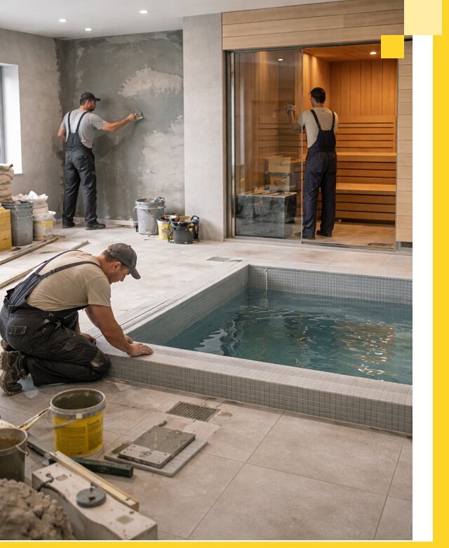 Проектирование и строительство сауны с бассейном в Алапаевске