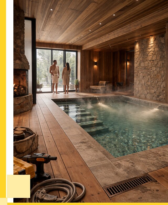 Проекты бань с бассейном под ключ в Алапаевске от 80288 р., ЭриданЛпв