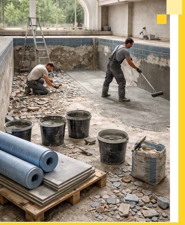 Реконструкция бассейнов в Алапаевске: ремонт, гидроизоляция