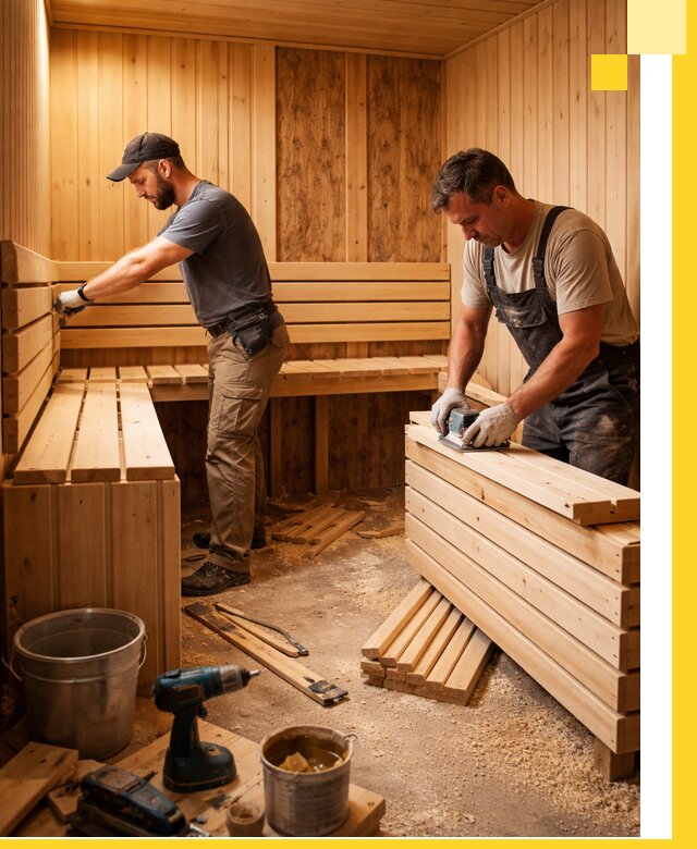 Профессиональный комплексный ремонт саун под ключ в Алапаевске