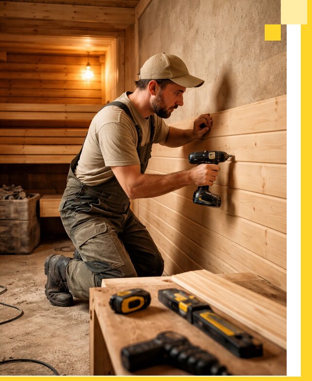 Профессиональная внутренняя отделка бани в Алапаевске под ключ