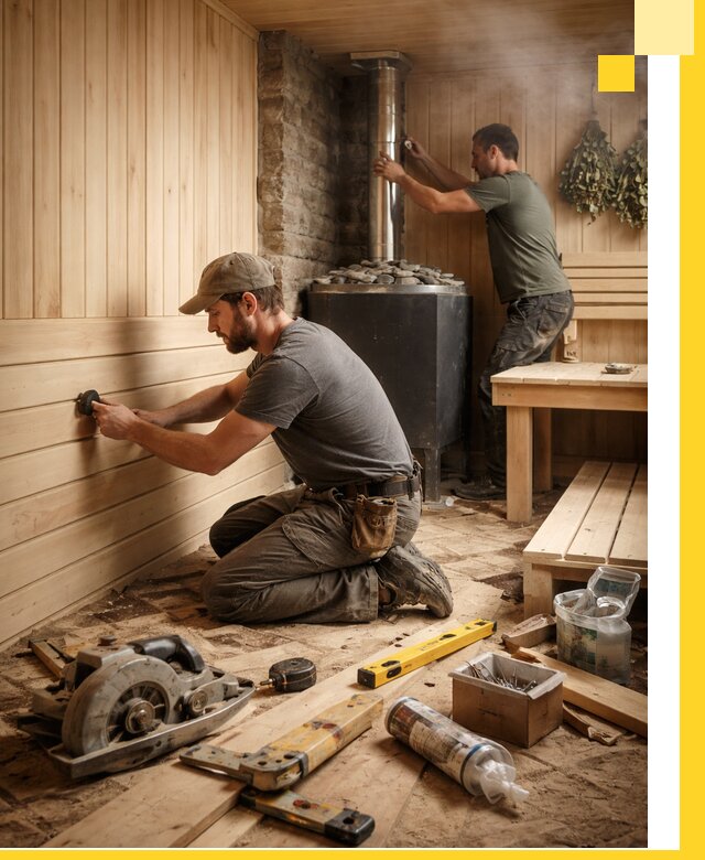 Полное строительство и оснащение парных под ключ в Алапаевске