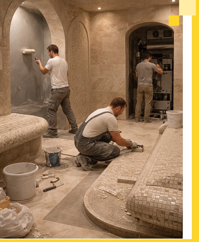 Строительство бани с хамамом и бассейном под ключ в Алапаевске