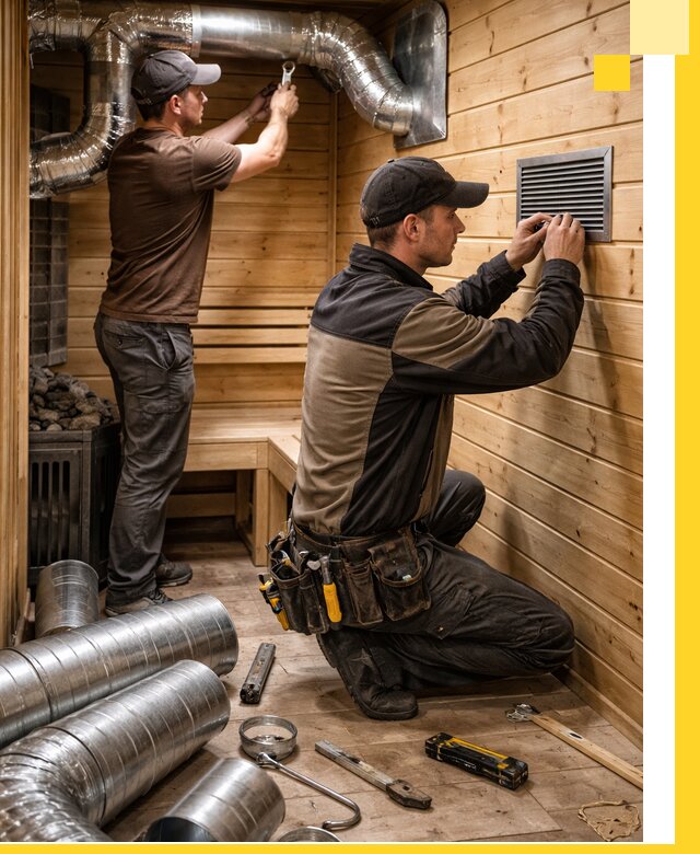 Проектирование и монтаж вентиляции бани в Алапаевске под ключ