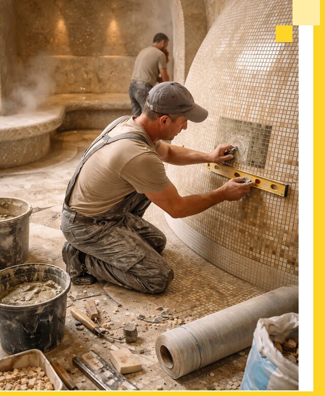 Хамам под ключ в Алапаевске: проектирование, строительство, отделка