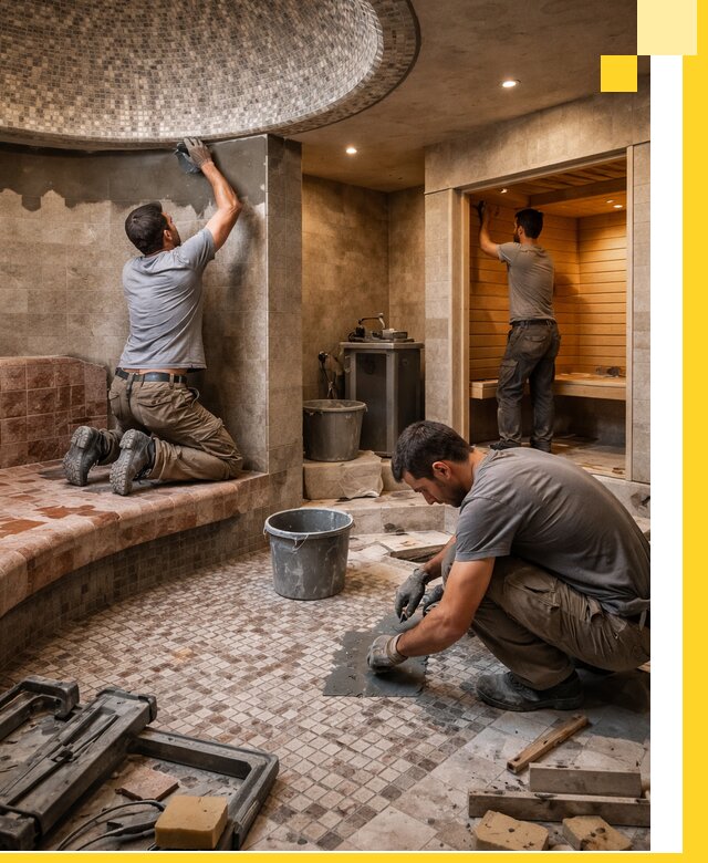 Проект и строительство хамама бани и сауны под ключ в Алапаевске