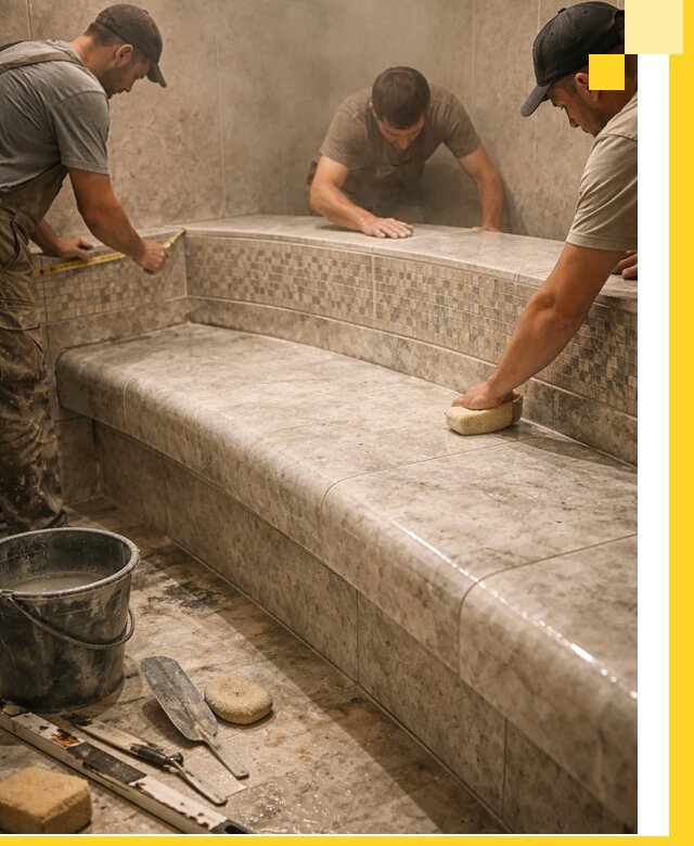 Изготовление и установка сидений для хамама в Алапаевске